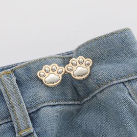 Cute Cat Claw Belt Buckle A Pair Of Buckles Detachable Waist Adjustable Button (Option: Bright Silver-Bright Silver-Animal Shape)