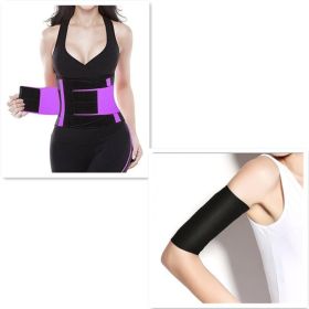 Women's Sports Slimming Plastic Belt (Option: Purple set-S)