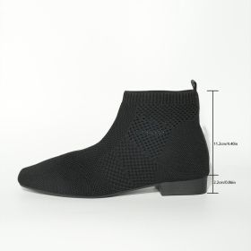 Plus Size Women's Boots Middle Tube Pointed Ankle Boots (Option: Black-36)