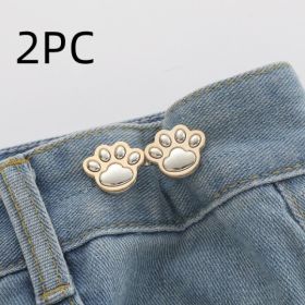 Cute Cat Claw Belt Buckle A Pair Of Buckles Detachable Waist Adjustable Button (Option: Bright Silver 2PC-Bright Silver-Animal Shape)